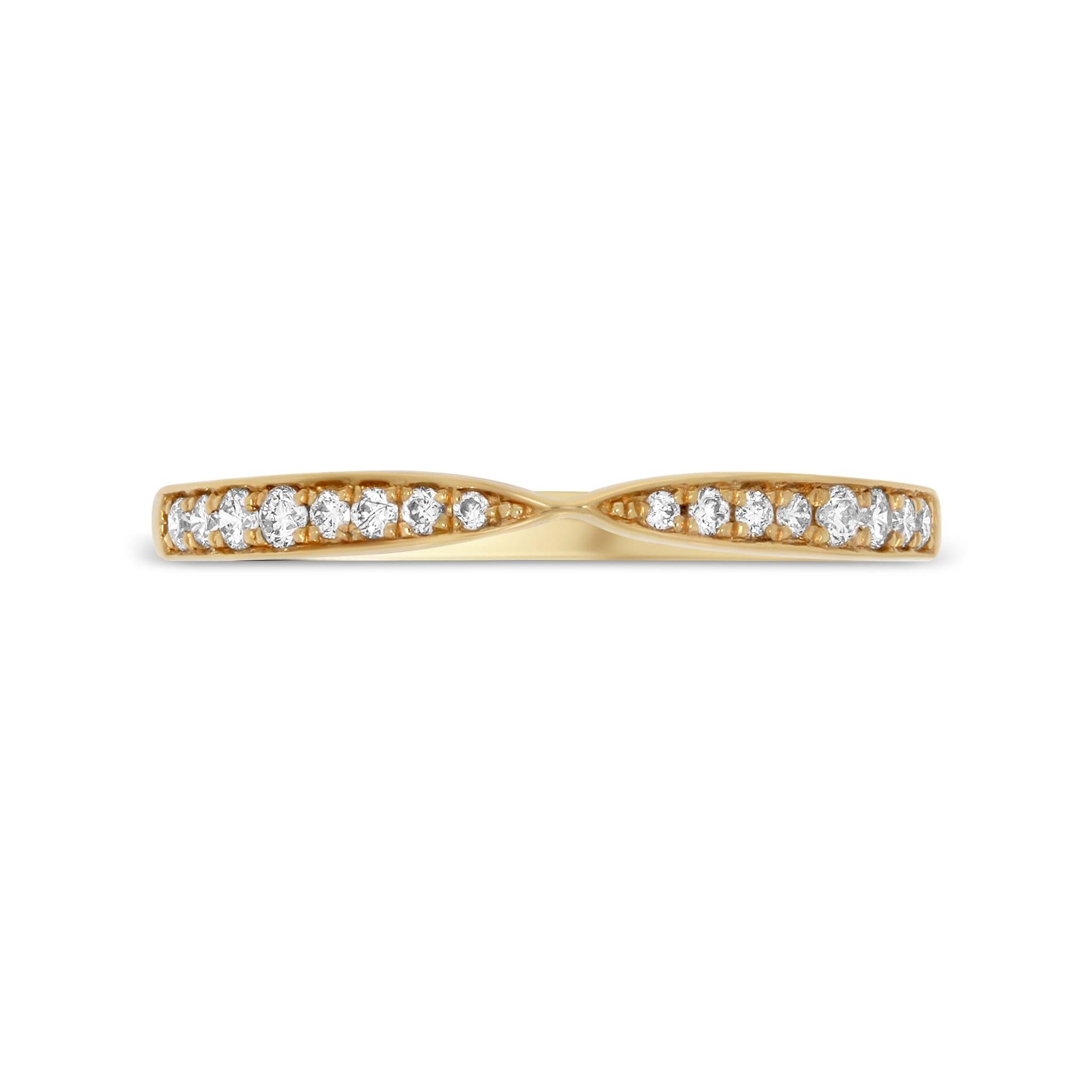 Bow-Tie Pave Set Band in Yellow Gold - Rosendorff Diamond Jewellers